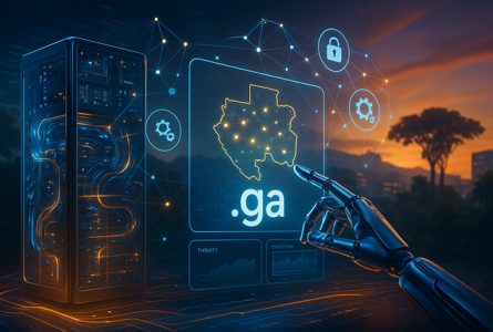 L’intelligence artificielle révolutionne la gestion des noms de domaine .ga, combinant sécurité, efficacité et identité numérique du Gabon. © GabonReview