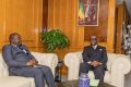Le vice-président du gouvernement gabonais, Alexandre Barro Chambrier, et le Secrétaire général du Fagace, Basile Tchakounté, le 8 août 2025. © D.R.