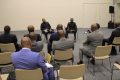 Les ministres du Pétrole et du Travail, Sosthène Nguema Nguema et Patrick Barbera Isaac échangeant avec le bureau national de l’Onep. © GabonReview