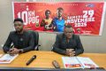 Le comité d’organisation de la 7e édition du 10 Km de Port-Gentil face à la presse, le 14 août 2025 à Libreville. © GabonReview