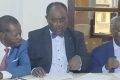 Les signataires de la déclaration, dont David Mbadinga, le porte-parole de la coalition (à droite). © GabonReview (capture d’écran)