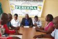 Des membres de la FESEENA, le 11 août 2025, lors de la déclaration, à Libreville. © D.R.
