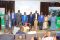 Le président d’EPG, Alain-Claude Bilie-By-Nze, et les candidats en lice pour les législatives et les locales 2025. © GabonReview