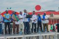Des membres du directoire du FDS, dont le secrétaire exécutif, à Nzeng-Ayong (Libreville). © D.R.