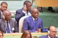 Brice Clotaire Oligui Nguema et le ministre François Ndong Obiang, le 23 septembre 2025, au siège de l’ONU, à New York. © Com. présidentielle
