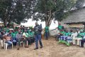 Le candidat de l'UDB, Wilfried Chrislain Issiembi, en campagne ce mercredi 17 septembre à Libreville.  © GabonReview
