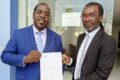 Deux des membres du bureau de la Cogac, dont le président Michel Pecoinh Ignanga (à gauche). © D.R.