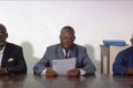 Le président de la CNR, le professeur Vincent Moulengui Boukosso, et quelques membres de la Coalition, le 29 novembre 2025, à Libreville. © GabonReview/Capture d’écran