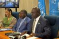 Le ministre des Affaires étrangères, Michel Régis Onanga M. Ndiaye lors de son discours, le 7 novembre 2025. © D.R.