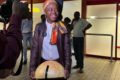 Tita Nzebi à son arrivée à Libreville. © D.R.