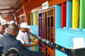 La coupure du ruban symbolique de l’école réhabilitée par le groupe BGFIbank. © GabonReview