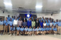 Photo de famille à l’issue de la journée entre l’Aninf et les élèves du lycée technique de Bikélé. © GabonReview