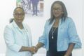 reçue par la patronne de la diplomaie gabonaise, Marie-Édith Tassyla-Ye-Doumbénény,le 14 janvier 2026, à Libreville. © D.R.