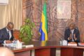 Le vice-président du gouvernement, Hermann Immongault, et le ministre de l’Economie et  janvier, des Finances, Thierry Minko, le 7 janvier 2026, à Libreville. © D.R.