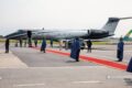 Le jet présidentiel à son départ de Libreville ce lundi 26 janvier 2026. © Communication présidentielle