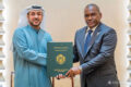 Un Mémorandum d’entente signé entre le ministre d’État, des Transports, de la Marine marchande et chargé de la Logistique, Ulrich Manfoumbi Manfoumbi, et la société Abu Dhabi Ports Company P.J.S.C. © Communication présidentielle
