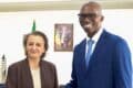Le ministre de l’Économie et la cheffe de mission du FMI au Gabon, le 25 février 2025, à Libreville. © Com. Ministère