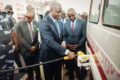 Le vice-président du gouvernement, Hermann Immonga, lors de l’inauguration de la station-service Gab'OIL d’Okondja. © D.R.