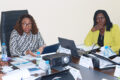 La présidente du Conseil d’administration, Laurence Ndong et la directrice de l’ENA, le Dr Adèle Sabine Ilama Mombot épse Nguimbi, le 27 mars 2026. © GabonReview