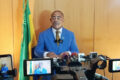 Le ministre de la Communication et des Médias, Germain Biahodjow, face à la presse, le 8 mars 2026. © GabonReview