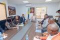 Conduite par sa coordinatrice, Meddy Lucile Moulili, le directoire de Hosea a été reçu, en février dernier, par le ministre Ulrich Kessany (veston beige). © Facebook