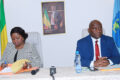 Le président du bureau du conseil municipal d’Owendo (à droite) et le gouverneur de l’Estuaire, le 19 mars 2026. © GabonReview