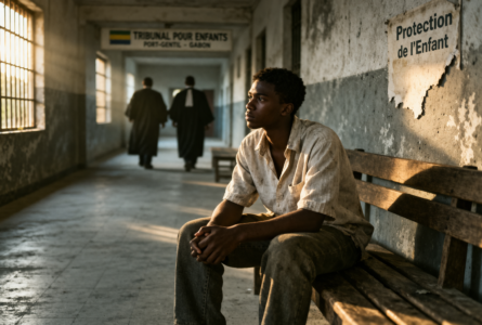Ni enfant, ni adulte. Dans les couloirs de la justice gabonaise, une génération entière attend une protection que la loi n'a pas encore pensé à lui accorder. © GabonReview/Dall-E (IA)