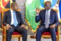 Brice Clotaire Oligui Nguema et son homologue angolais João Lourenço, le 13 mai 2025, à Libreville. © Communication présidentielle