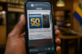 Un faux message promotionnel aux couleurs de CECADO circule sur WhatsApp, promettant un iPhone 17 Pro Max dans le cadre d'un prétendu «50e anniversaire» : une arnaque formellement démentie par le groupe CECA-GADIS. © Illustration IA / GabonReview