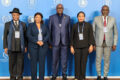 Le président de l’Assemblée nationale, Michel Régis Onanga M. Ndiaye, et les membres de la délégation gabonaise à la 152e Assemblée de l’UIP. © D.R.