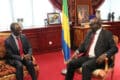 Le président de l’Assemblée nationale, Michel Régis Onanga M. Ndiaye, et le Représentant spécial du Secrétaire général des Nations Unies, Parfait Onanga-Anyanga. © D.R.
