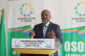 Alain-Claude Bilie-By-Nze, le président d’Ensemble pour le Gabon, lors de sa conférence de presse du 1er avril 2026. © GabonReview