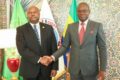 Brice Clotaire Oligui Nguema et Albert Shingiro, le 27 avril 2026, à Libreville. © Com. présidentielle