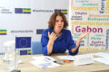 L’ambassadrice de l’Union européenne, Cécile Abadie face à la presse, le 22 avril 2026. © GabonReview