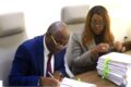 La ministre de la Fonction publique et son collègue délégué au Budget, le 9 avril 2026. © Capture d'écran/Gabon 1ère