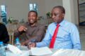L'ancien international gabonais Remy Ebanega (à gauche) lors d'une récente réunion avec l'AFG, à Akanda. © ANFPG
