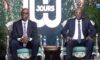 Le ministre de l'Economie, des Finances, Thierry Minko, et le ministre délégué en charge du Budget, Thierry Minko, lors de leur passage sur Gabon Télévision. © GabonReview (Capture d’écran)