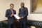 New Delhi, 27 mai 2026. Deux jours après son arrivée en Inde, l'ambassadeur gabonais Aurélien Mintsa Mi-Nguema remet ses copies figurées au ministère des Affaires étrangères : sa mission est officiellement ouverte. © D.R.