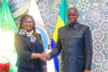 La vice-présidente de la BAD Marie-Laure Aki-Norubade et le président Oligui Nguema, le 3 mai 2026 à Libreville. © Communication présidentielle