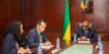 Le vice-président de la République gabonaise, Alexandre Barro Chambrier, et président, Shuzaburo Tsuchihashi, président du groupe AML, le 5 mai à Libreville. © D.R.