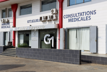 La façade du Centre Diagnostic de Libreville, sur le boulevard Jean-Paul II, où se tiendra du 1er au 3 juin la première mission du programme ‘Medical Talent’. © D.R.