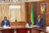 Le vice-président du gouvernement, Hermann Immongault, et le ministre de la Pêche, de la Mer et de l’Économie bleue, Aimé Martial Massamba, le 20 mai 2026. © D.R.