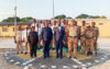 Le ministre de la Justice, Augustin Emane, le gouverneur de la Nyanga, Jean Robert Mabobé, et les responsables locaux de la Sécurité pénitentiaire. © D.R.