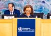 La ministre de la Santé du Gabon lors de son intervention, le 19 mai 2026, à Genève. © D.R.