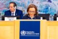 La ministre de la Santé du Gabon lors de son intervention, le 19 mai 2026, à Genève. © D.R.