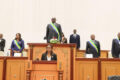 Le président de l’Assemblée nationale, Michel Régis Onanga Ndiaye, et des élus lors de la clôture de la session, le 29 juin 2026. © Presse Assemblée nationale