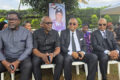 De gauche à droite : le cinéaste Imunga Ivanga, le comédien Serge Abessolo, le ministre Grégoire Owona, PCA de l’association Écrans Noirs créé par Bassek Ba Kobhio. © D.R.