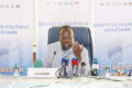 Le gouverneur de la BEAC, Yvon Sana Bangui, présidant les travaux de la deuxième session ordinaire, de l’année 2026, du Comité de politique monétaire (CPM) de la Banque des États de l’Afrique centrale (BEAC). © D.R.