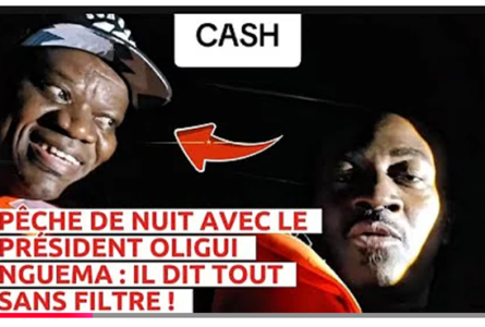 Partie de pêche ou opération de communication ? Le président Oligui Nguema et Chamberland Moukouama sur la lagune Banio : une séquence virale, entre complicité affichée et cohérence institutionnelle questionnée. © GabonReview (capture d’écran) / Actu News TV