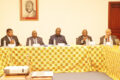 Les présidents de l’UIP, des Assemblées nationales du Tchad et du Gabon et des experts à la clôture des travaux. © Presse Assemblée nationale